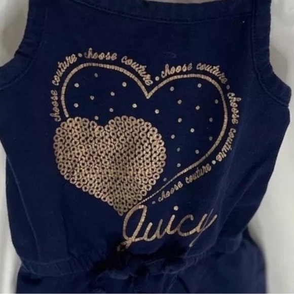 Juicy Couture Baby Romper Jumpsuit Blue/Gold Size 12M - Picture 3 of 6